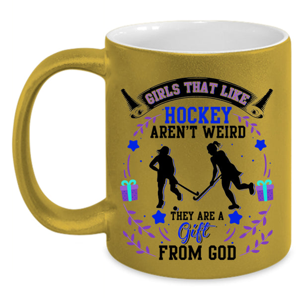 They Are A Gift From God Coffee Mug, Hockey Aren't Weird Accent Mug