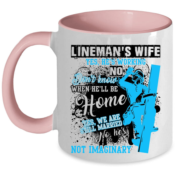 Cute Lineman's Wife Coffee Mug, Lineman's Wife Accent Mug
