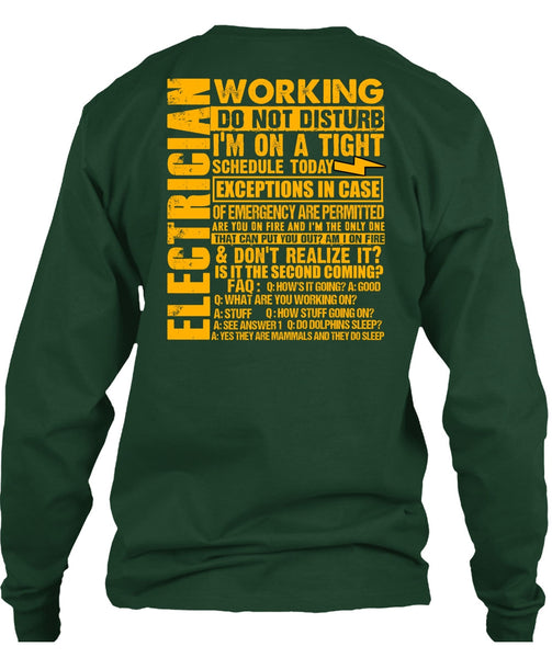 Electrician Working Do Not Disturb T Shirt, I'm On A Tight T Shirt