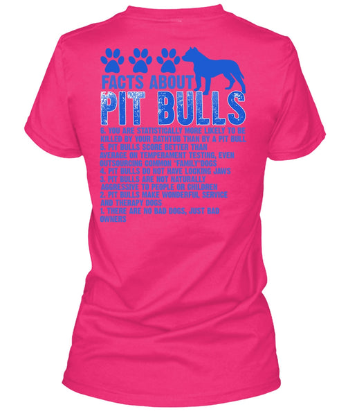 Facts About Pit Bulls T Shirt, There Are No Bad Dogs T Shirt, Cool Shirt (Ladies LS Heather V-Neck)