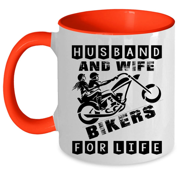 Bikers For Life Coffee Mug, Husband And Wife Accent Mug