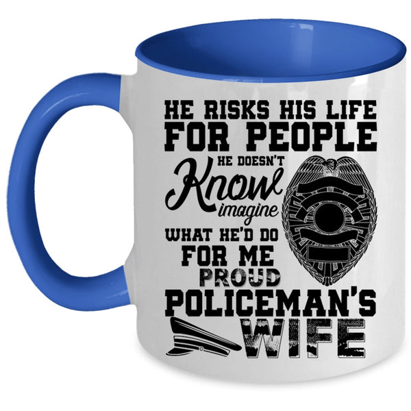 Beautiful Wife Coffee Mug, Proud Policeman's Wife Accent Mug