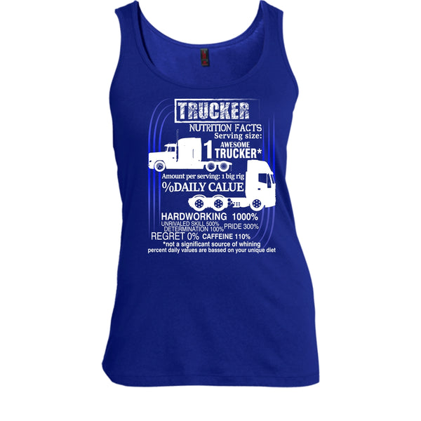 Trucker Nutrition Facts T Shirt, Best Trucker Ever Tank Top
