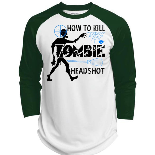 How To Kill Zombie Headshot T Shirt, Wait For Halloween T Shirt, Awesome T-Shirts  (Polyester Game Baseball Jersey)