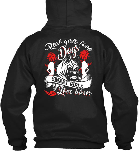 Real Girls Love Dogs T Shirt, Smart Girls Love Boxer T Shirt
