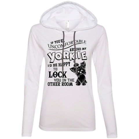 A black t-shirt with the shopify logo