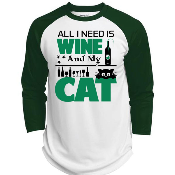 All I Need Is Wine And My Cat T Shirt, My Favorite T Shirt  (Polyester Game Baseball Jersey)