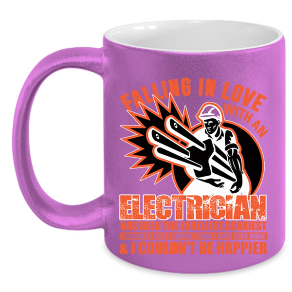 I Love My Electrician Coffee Mug, Falling In Love With An Electrician Accent Mug