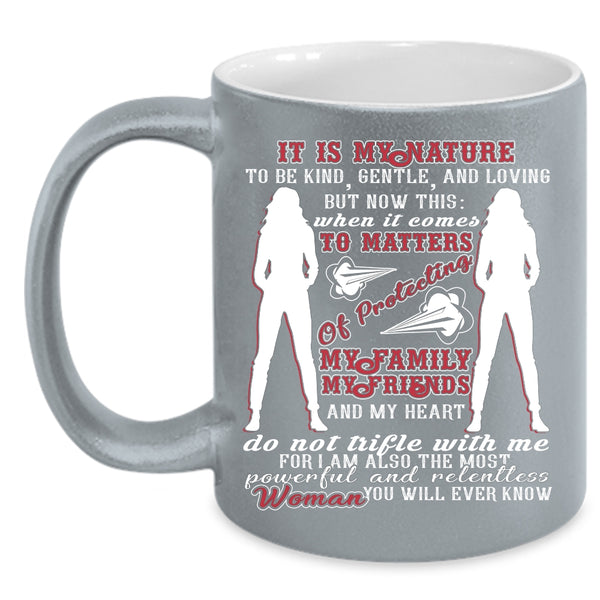 My Family My Friends And My Heart Coffee Mug, Cool Woman Coffee Cup