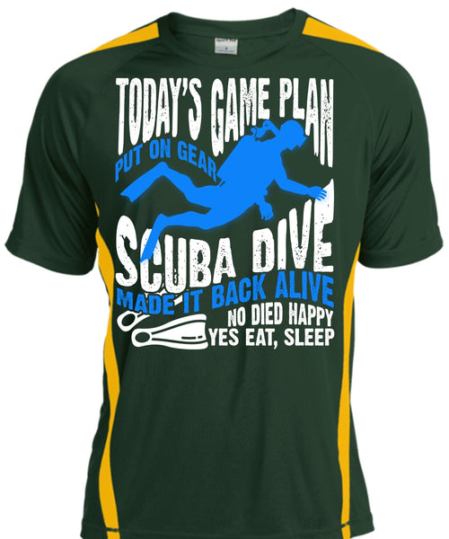 Today's Game Plan T Shirt, Put On Gear Scuba Dive T Shirt, Cool Shirt