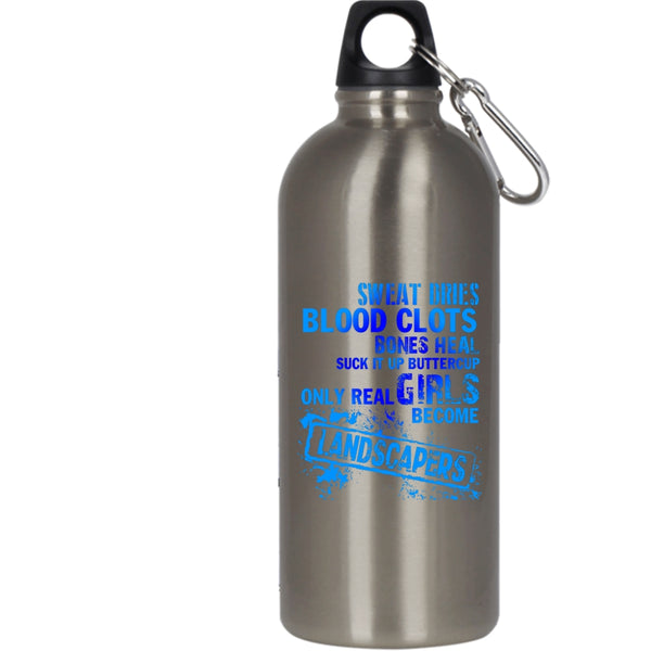 Only Real Girls Become Landscapers 20 oz Stainless Steel Bottle,Cool Girls Outdoor Sports Water Bottle