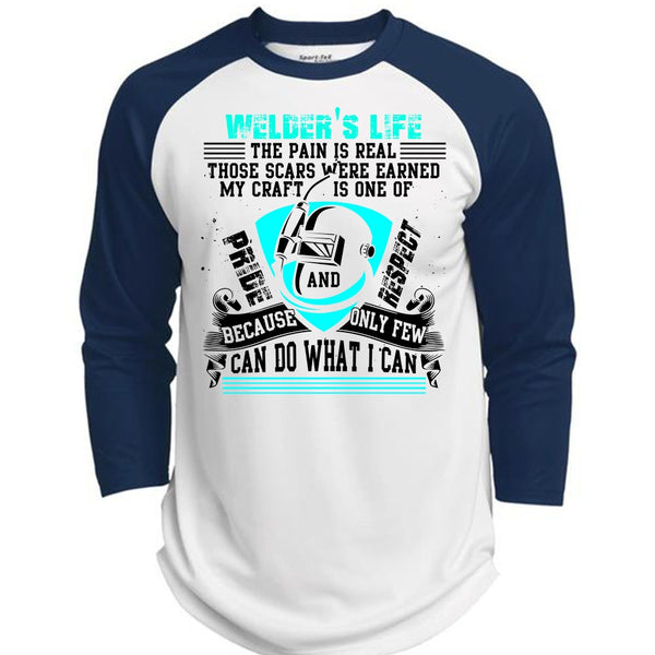 Welder's Life The Pain Is Real T Shirt, I Love Welding T Shirt, Awesome T-Shirts  (Polyester Game Baseball Jersey)