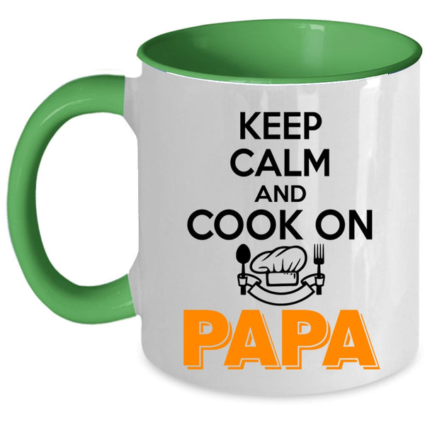 Papa Coffee Mug, Keep Calm And Cook On Accent Mug