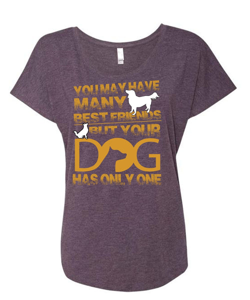 Your Dog Has Only One T Shirt, You May Have Many Best Friend T Shirt, Cool Shirt (Ladies' Triblend Dolman Sleeve)