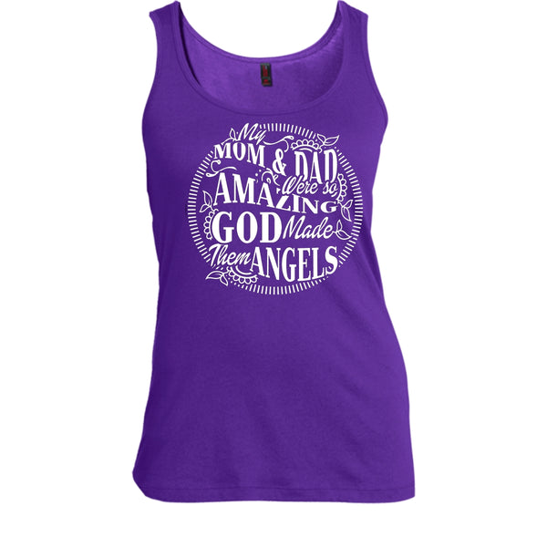 My Mom & Dad T Shirt, God Made Them Angels Tank Top