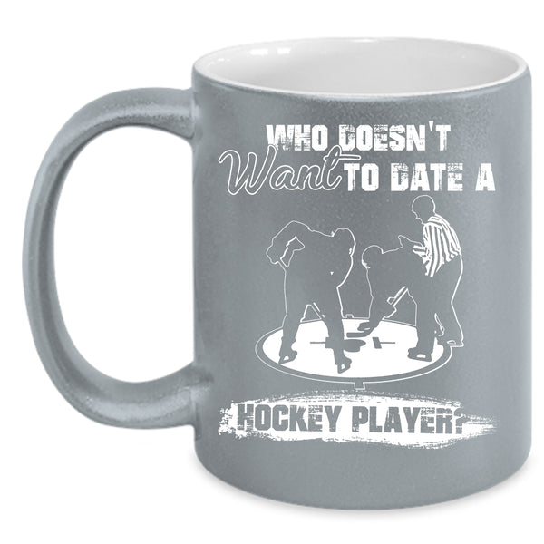 Date A Hockey Player Coffee Mug, Cool Couple Coffee Cup