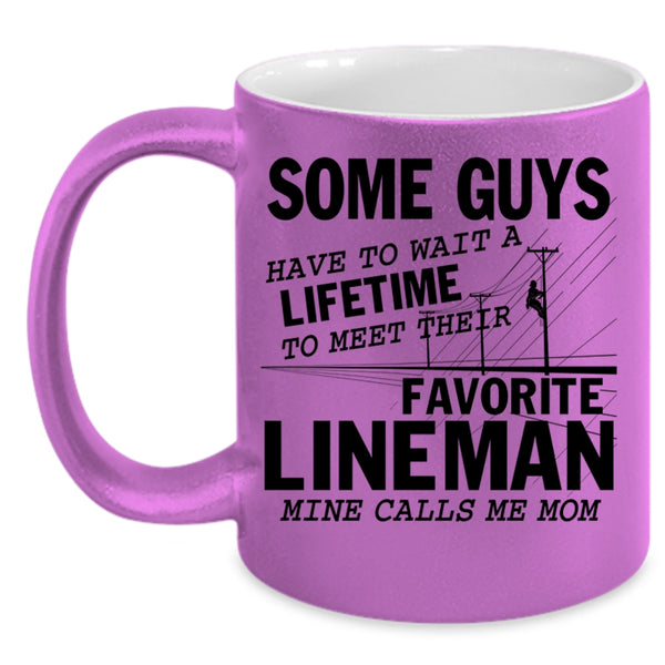 My Lineman Calls Me Mom Coffee Mug, Favorite Lineman Accent Mug