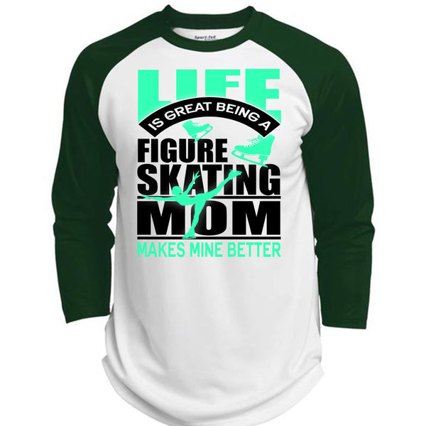 Figure Skating Mom T Shirt, I Love Skating T Shirt, Awesome T-Shirts  (Polyester Game Baseball Jersey)