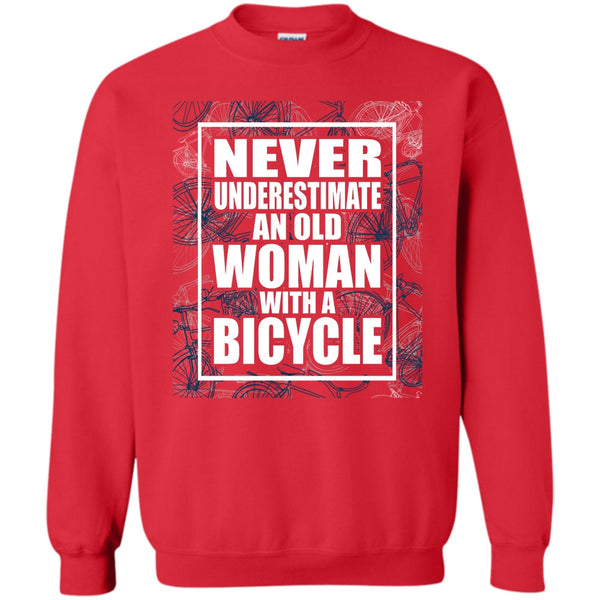An Old Woman With A Bicycle T Shirt, Coolest Bicycle Sweatshirt