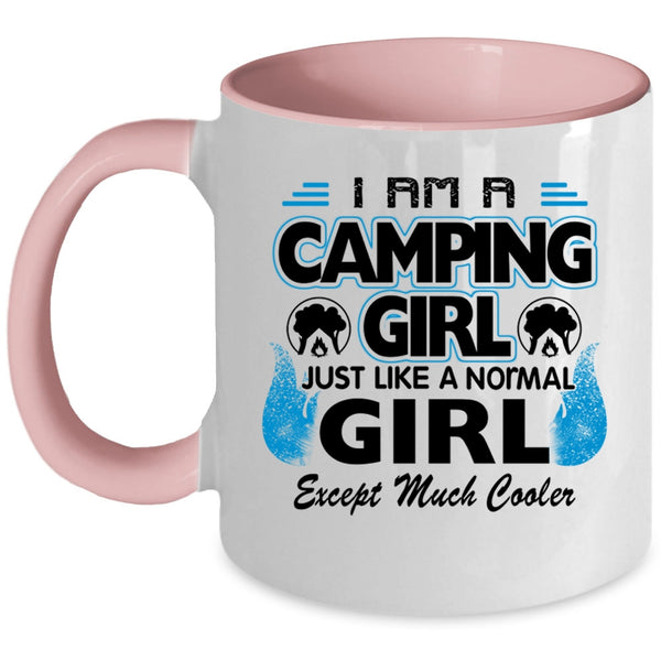 Cool Camping Girl Coffee Mug, I Am A Camping Girl Accent Mug