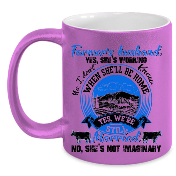 Cool Just Married Coffee Mug, Farmer's Husband Accent Mug