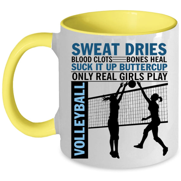 Cool Girls Coffee Mug, Only Real Girls Play Volleyball Accent Mug