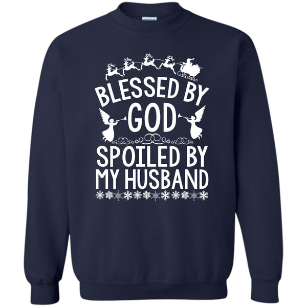 Spoiled By My Husband T Shirt, Merry Christmas Gift Sweatshirt