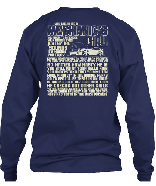 You Might Be A Mechanic's Girl T Shirt, He Checks Out Other Girls T Shirt