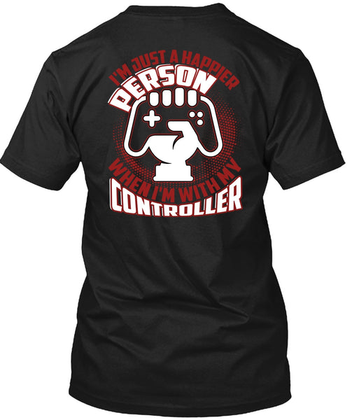 A black t-shirt with the shopify logo