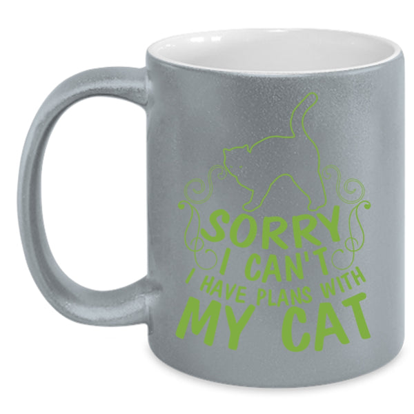I Have Plans With My Cat Coffee Mug, Cute Gift For Cat Lovers Coffee Cup