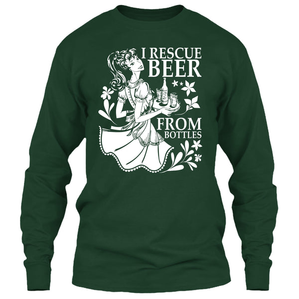 I Rescue Beer From Bottles T Shirt, Coolest Beer Drinker T Shirt