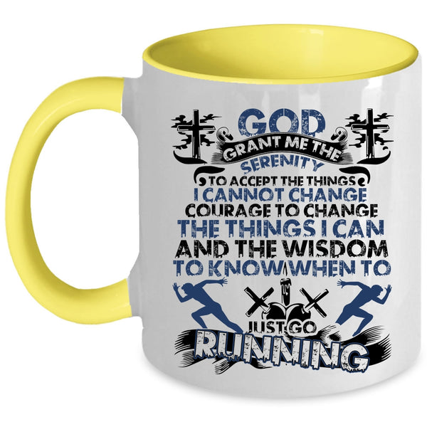 Cool Gift For Runner Coffee Mug, Just Go Running Accent Mug