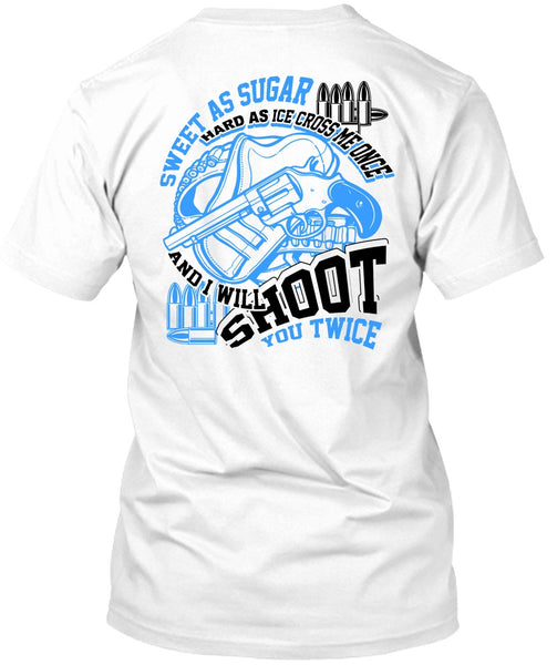 A black t-shirt with the shopify logo