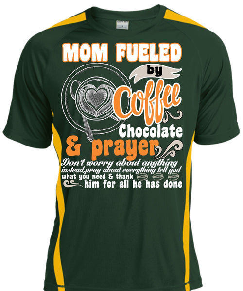 Mom Fueled By Coffee Chocolate T Shirt, Being A Mom T Shirt, Cool Shirt