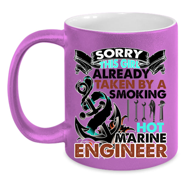 Cute Wife Coffee Mug, Taken By A Hot Marine Engineer Accent Mug