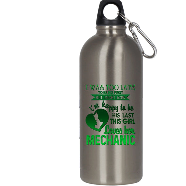 This Girl Loves Her Mechanic 20 oz Stainless Steel Bottle,Cute Mechanic's Girlfriend Outdoor Sports Water Bottle