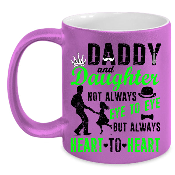 Heart To Heart Coffee Mug, Daddy And Daughter Accent Mug
