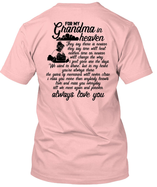 For My Grandma In Heaven T Shirt, I Love Grandma T Shirt