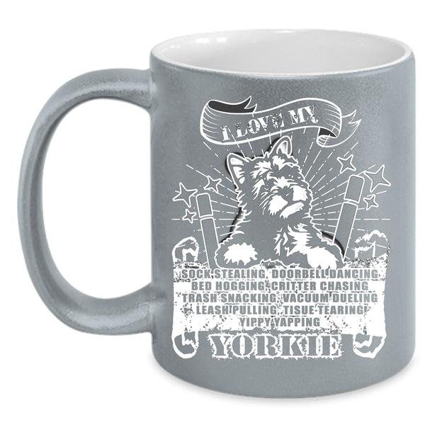 I Love My Yorkie Coffee Mug, Cute Dogs Coffee Cup