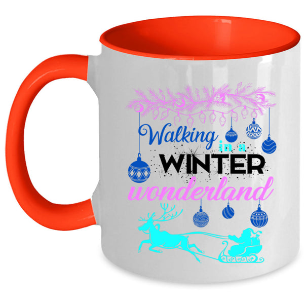 Cute Christmas Coffee Mug, Walking In A Winter Wonderland Accent Mug