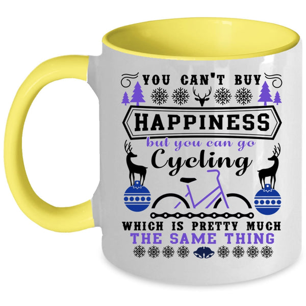Cycling Make Me Happy Coffee Mug, You Can Go Cycling Accent Mug