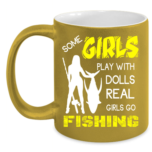 Real Girls Go Fishing Coffee Mug, Pretty Girls Coffee Cup
