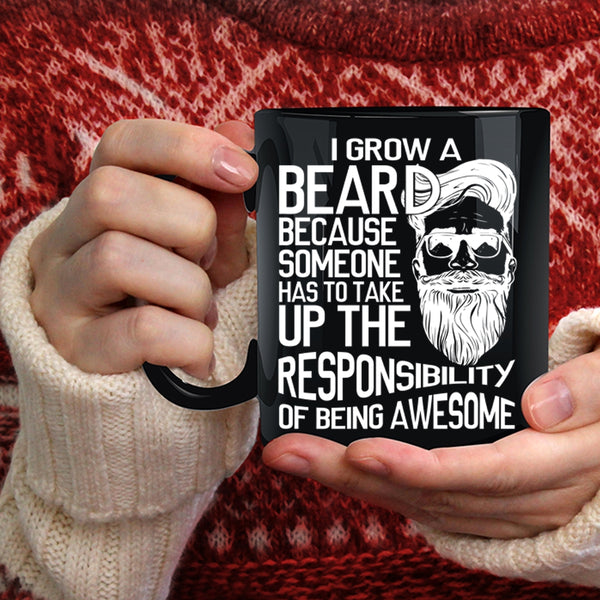 I Grow Beard Coffee Mug, Best Gift For Bearded Men Coffee Cup