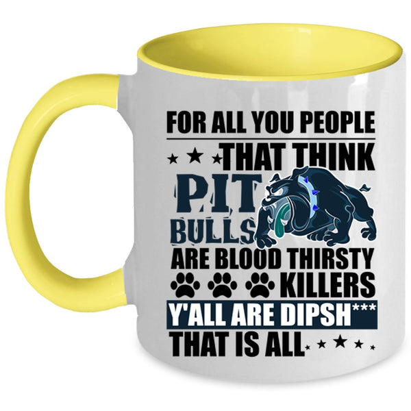 Lovely Pit Bull Lovers Coffee Mug, Cute Pitbulls Accent Mug