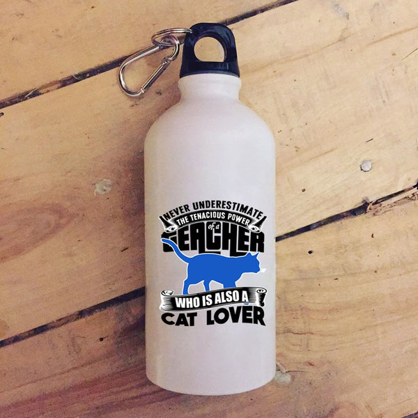The Power Of A Teacher 20 oz Stainless Steel Bottle,Cat Lover Outdoor Sports Water Bottle