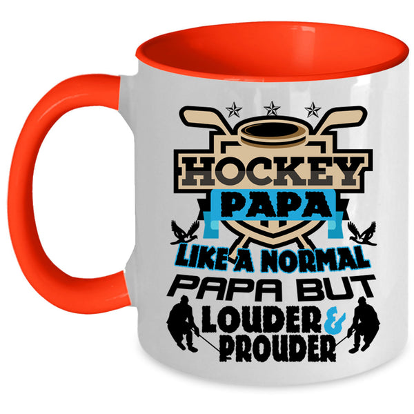 Normal Papa Coffee Mug, Hockey Papa Accent Mug