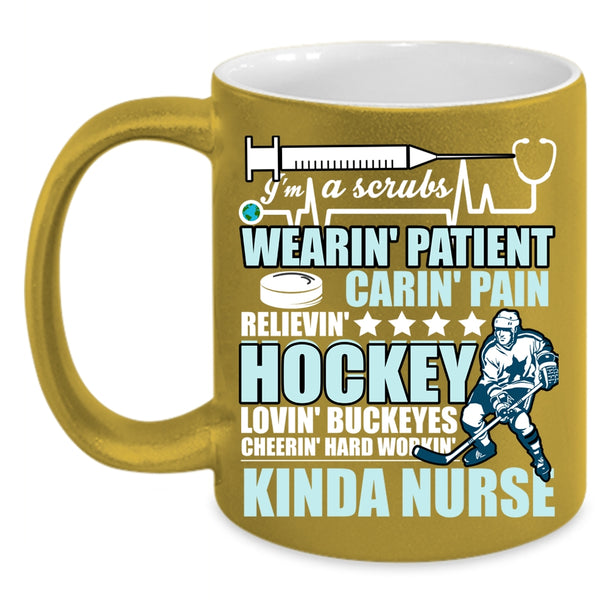 I'm A Kinda Nurse Coffee Mug, Hockey Loving Coffee Cup