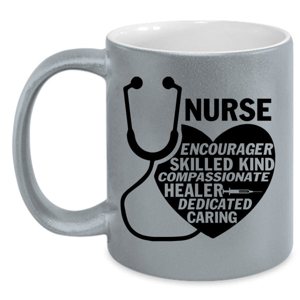 Cute Nurses Coffee Mug, Nurse Encourager Skilled Accent Mug
