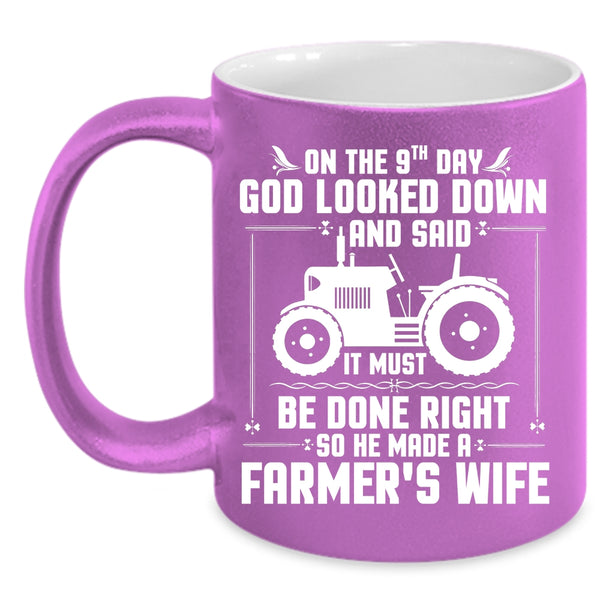 God Made A Farmer's Wife Coffee Mug, Cool Married Coffee Cup