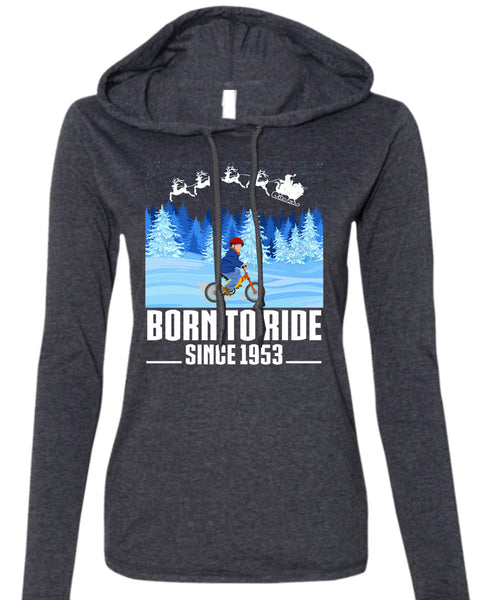 Born To Ride T Shirt, This Girl Loves Christmas T Shirt (Anvil Ladies Ringspun Hooded)
